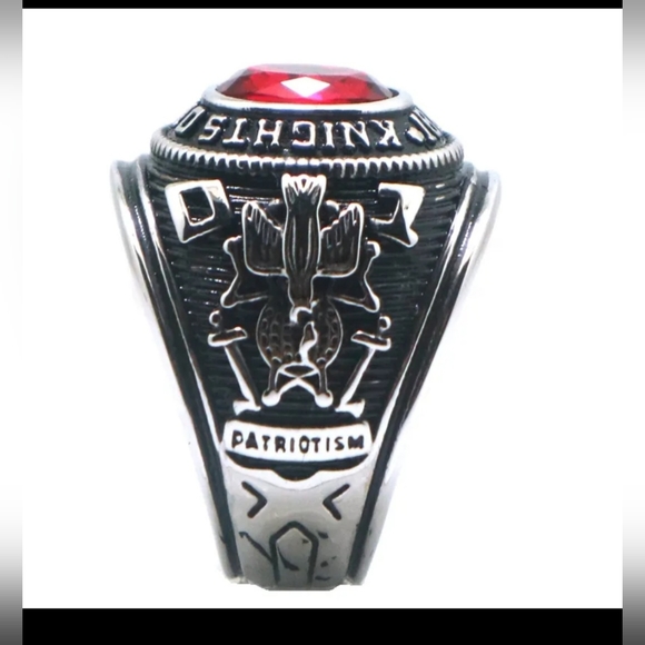 Stainless steel knights of columbus ring size 10, 11, 12 In Red. Belt bu… - Picture 6 of 9